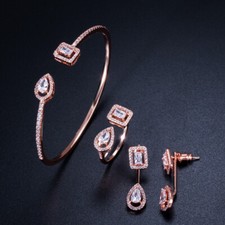 3Pcs Adjustable CZ Rose Gold