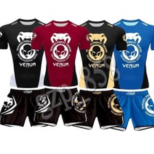 Kids Boys Girl Boxing UFC MMA Shirt Shorts Kit Training T-Shirts Sets