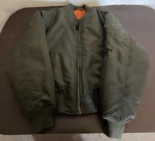 Mens Green MA1 Pilot Flight Jacket Skinhead Security Doorman Bomber Jacket