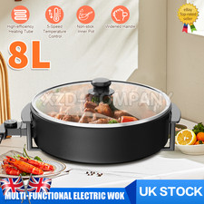 8L Electric Wok & Lid Non