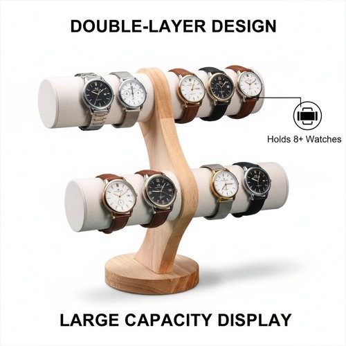 Double tier wooden watch - double,