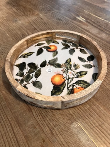 Enamelled serving tray mango - enamelled,