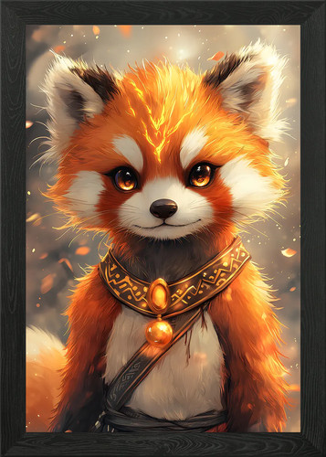 Red panda with golden - panda,