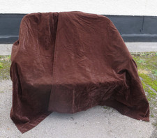 Vintage Chocolate Brown Velour Velvet Curtains Lined Each 45" Wide x 52" Long