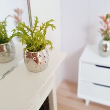 Dolls House Silver Plant Pot