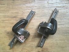 Pair of cleats and fairleads on track - originally off Enterprise sailing dinghy