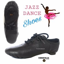 JAAZ DANCE MODERN STAGE 100% LEATHER SHOES SPLIT SOLE RUBBER HEEL HANDMADE JAZZ