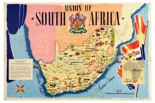 Vintage British Empire South Africa Map Poster Print A3/A4