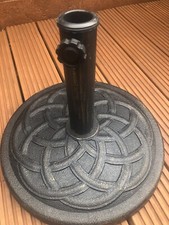 Iron Cast Effect Parasol Base Garden Patio Decking Bronze Umbrella Stand 9kg
