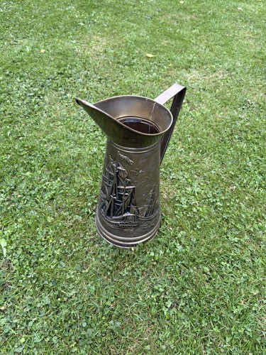 Vintage brass pitcher - brass,