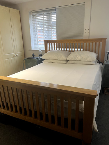 Solid oak double bed frame