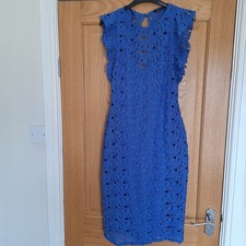 New Ladies Zara Blue Lace Midi