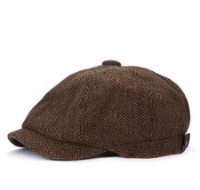 Mens Newsboy Cap Herringbone Baker boy Hat Peaky Blinders Hats Bakerboy Flat Cap