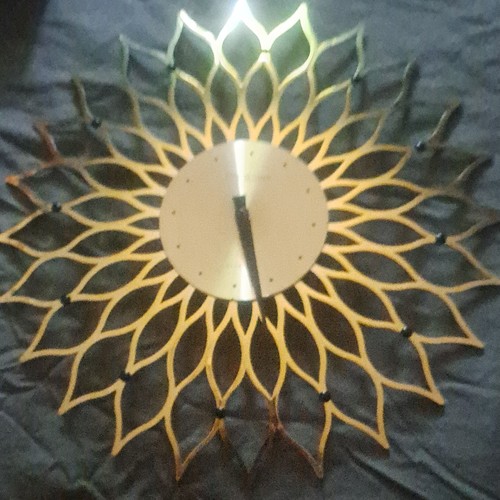 Metal sunburst wall clock gold - metal,