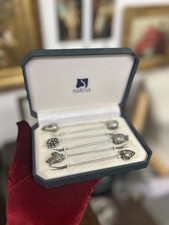 Vintage Set Of Six Silea Silver Plated Cocktail Sticks , French Fruit Design ￼￼￼