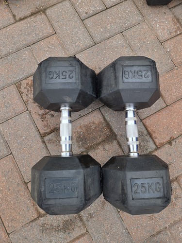 25kg hex dumbbell pair 50kg - dumbbell, (50kg