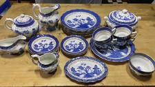 BOOTHS REAL OLD WILLOW PART DINNER/TEA SET PLATES GRAVY JUG TEAPOT ETC A8025