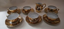 Bondware Fine China Courting Couple Gold And White Cups Saucers And Creamer