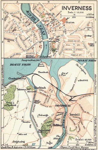 Inverness city town - map, plan