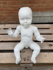 Vintage Child Clothing Shop Window Dummy Baby White 21” sitting removeable Limbs