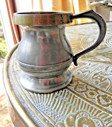 Gr255 brass banded pewter jug - gr255,
