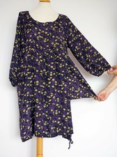THE MASAI CLOTHING COMPANY Black/Purple Floral Dress, Size:XXL