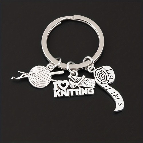 Love knitting alloy keychain - love,