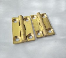 Pair vintage quality solid brass butt hinges  1 " x 5/8"  jewellery box, HB3