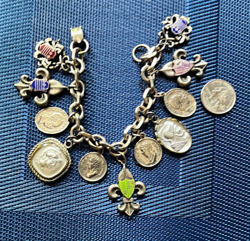 Silver coin charm - charm, bracelet