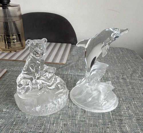 Glass dolphin figurine - dolphin,