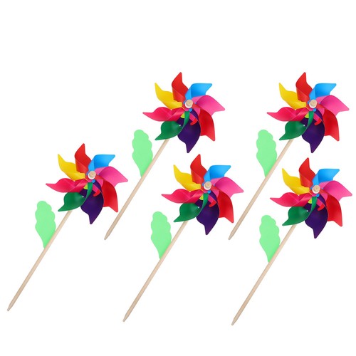 Colorful wooden windmill toy - colorful,