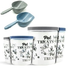 Pet Food Storage Container with 1 Pet Food Scoop - Dogs & Cats Treat Jar Tin Tub