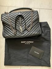 Yves Saint Laurent LARGE College £2280 Leather Bag w/ Dustbag + Cards