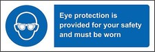 Eye protection is provided for
