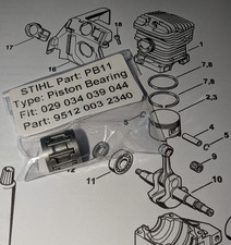 Stihl Piston Bearing 028 029 030 031 032 034 036 039 041 044  P/N: 9512 003 2340