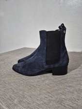 Superdry Suede Leather Western Chelsea Boots Womens UK 4 Block Heel Pointy Toe