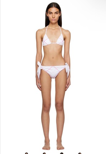 Burberry white check bikini - white,