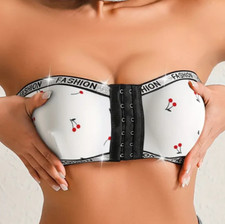 Women's Cherry Print Front Closure Bra