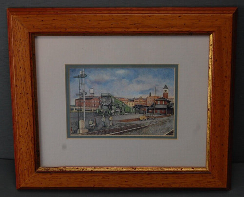 Framed and matted train - framed,