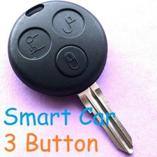 Smart Car 3 Button Remote Insert Key Fob Case City Roadster Fortwo Forfour Coupe