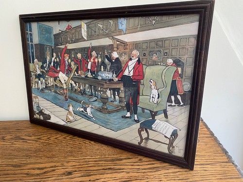 Antique large framed glazed - framed,