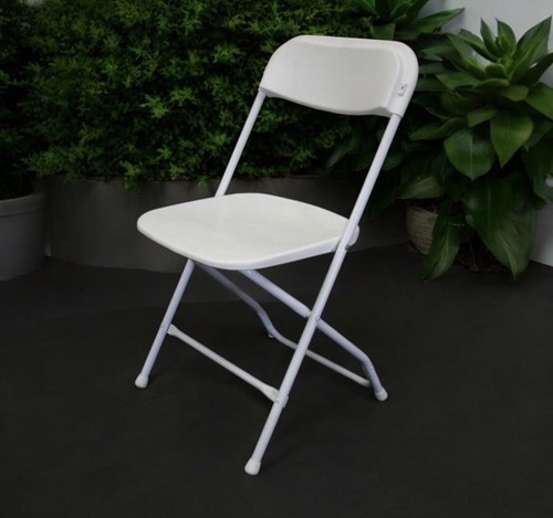 White folding chairs - white, chairs,