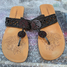 Ladies dark brown Leather Toe