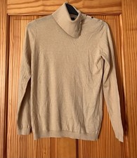 Massimo Dutti Beige 80%Wool 10% Silk Jumper Size UKS-M