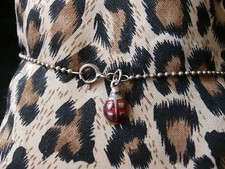 Dainty Vintage Sterling Silver Bracelet With Lady Bug Charm. Make Offer! #2027