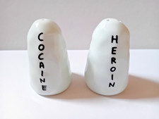 DAVID SHRIGLEY Limoges salt / pepper cocaine / heroin shakers
