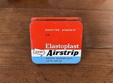 OLD VINTAGE ORIGINAL ELASTOPLAST AIRSTRIP ASSORTED PLASTERS SMITH & NEPHEW TIN