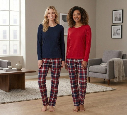 Ladies pyjama set check - set,