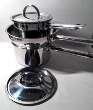 Jean Patrique Professional 18/10 Stainless Steel Saucepan Three Piece Set VGC