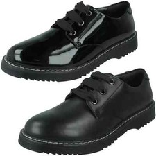 Angry Angels Startrite Smart Lace Up School Shoes Impact Black Leather or patent